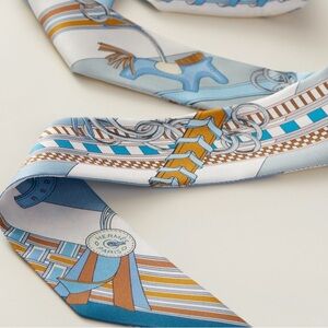 RARE HERMES BNIB TWILLY BRIDES ET GRIS GRIS BD/BLEU JEAN/BLANC/MI HTH2509